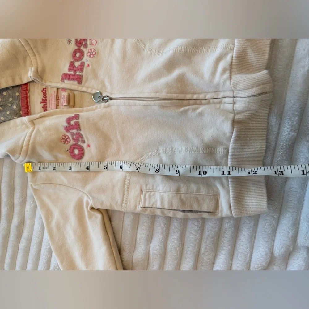 OshKosh B'gosh Beige Hoodie with Pink Accents
